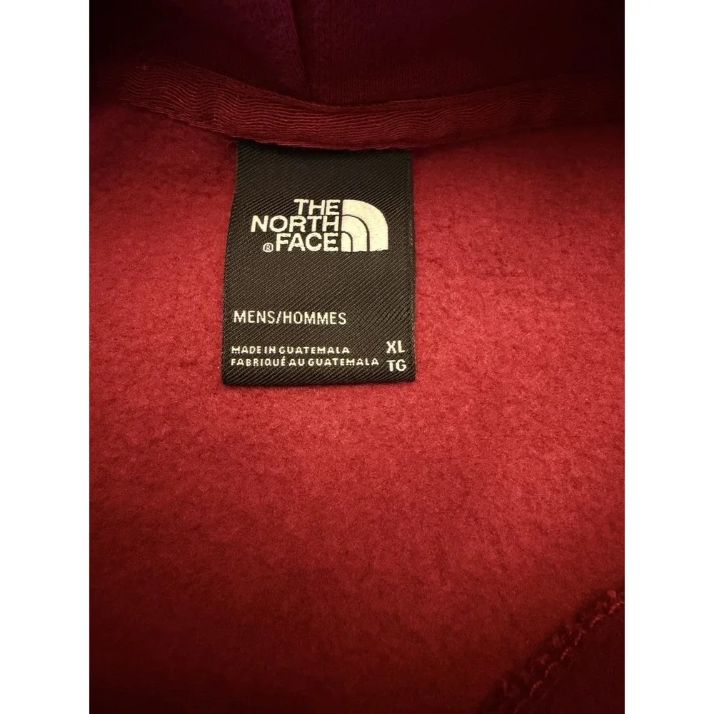 The North Face Men's Pullover Fleece Hoodie Red Logo Graphic Pocket Size XL